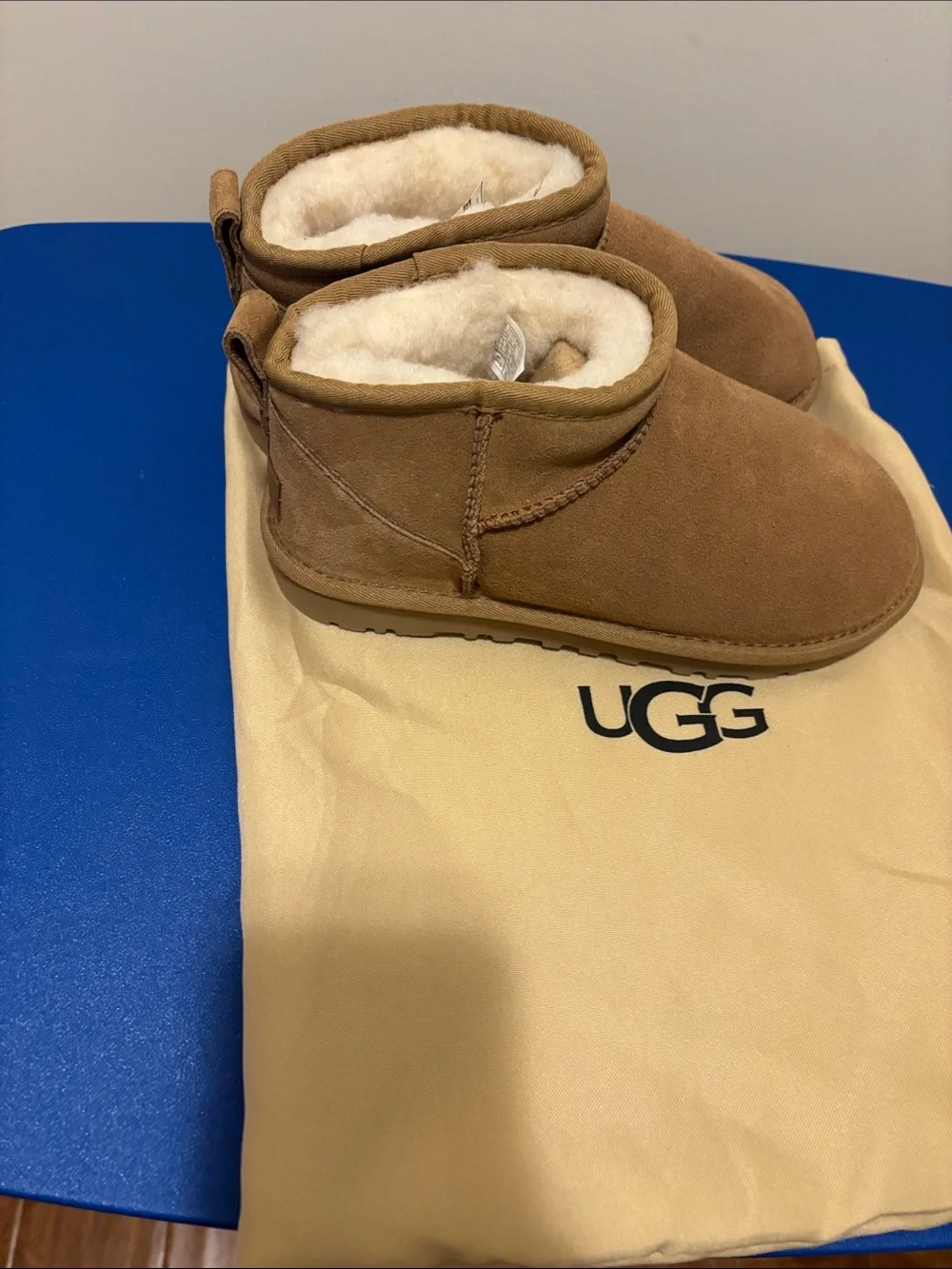 UGG Kids Chestnut Shearling-Lined Slip-On Boots
